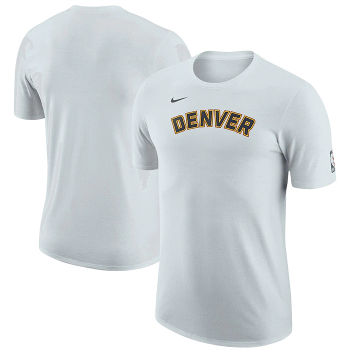 Men's Denver Nuggets White 2022/23 City Edition Essential Warmup T-Shirt - Click Image to Close